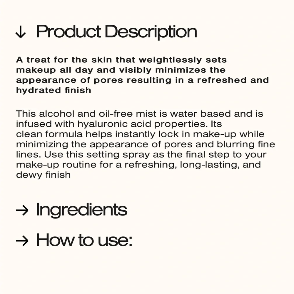 TYS Beauty Final Treat setting spray